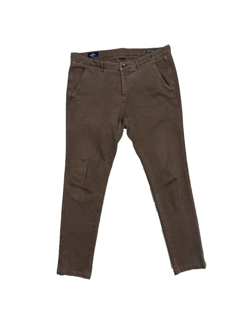 Em's Mason's of Italy Chino Pants Stretch Brown Cotton "Torino Jersey" 36x34